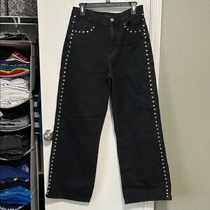 House of Harlow 1960 Black Studded Flare Jeans in size 10